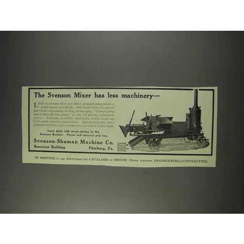1910 Svenson-Shuman Svenson Mixer Ad - Less Machinery