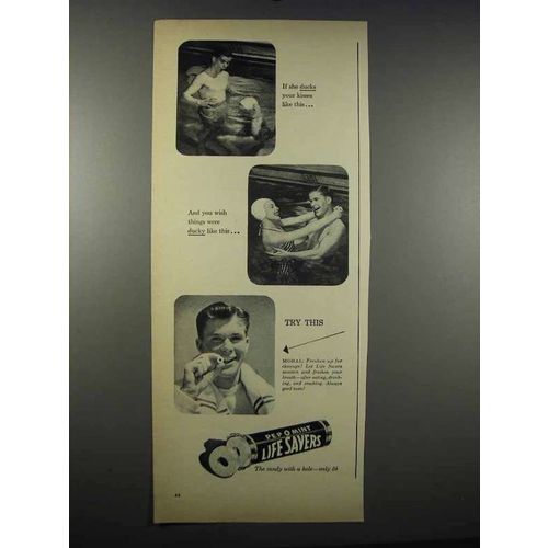 1947 Life Savers Pep O Mint Ad - If She Ducks
