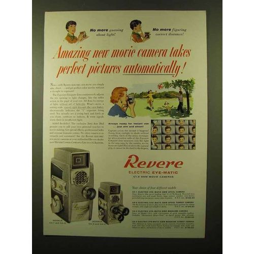 1958 Revere CA-1, CA-2, CA-3 & CA-4 Movie Camera Ad
