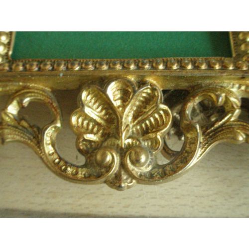 Antique Gilt Metal Rococo Style Photo Frame