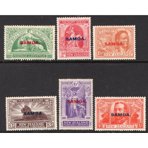 Samoa Sg143 - Sg148 1920 Victory set very lightly m/mint (G241)
