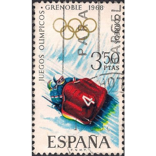 SPAIN, Olympics Grenoble, Tobogan, white 1970, 3.50 Ptas