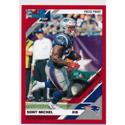 2019 Donruss Football Red Press Proof Parallel 163 Sony Michel Patriots