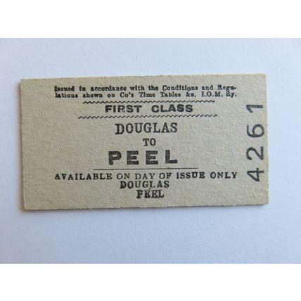 Isle of Man Railway Douglas-Peel Ticket #185