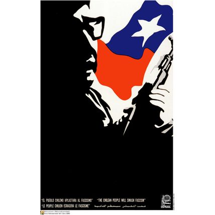 Political OSPAAAL POSTER.Salvador ALLENDE.Chile flag.am33.Chilean Revolution art