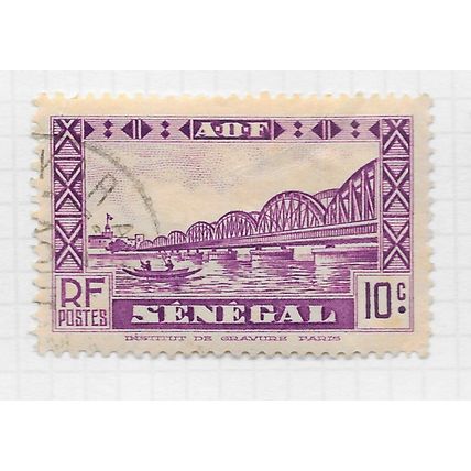 SENEGAL 1935 FAIDHERBE BRIDGE DAKAR 10c USED