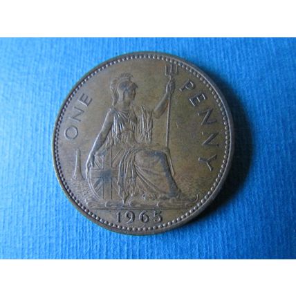 1965 QUEEN ELIZABETH II ONE PENNY FREE POST. (zyebid)