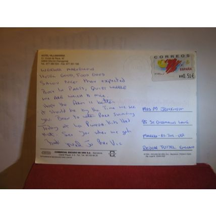 HOTEL VILLAMARINA, SALOU. SPAIN. used large postcard. 2003 pm =