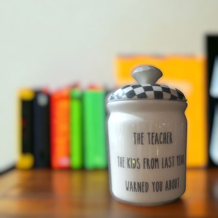 Teacher Canister - "The Teacher Warned" - Humorous Teacher Gift by Transpac