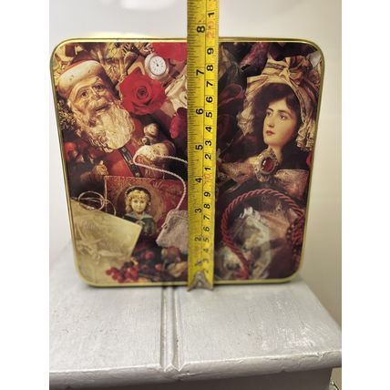 Santa Claus Christmas Empty Collectable Tin Storage Decor Display Vintage Decor