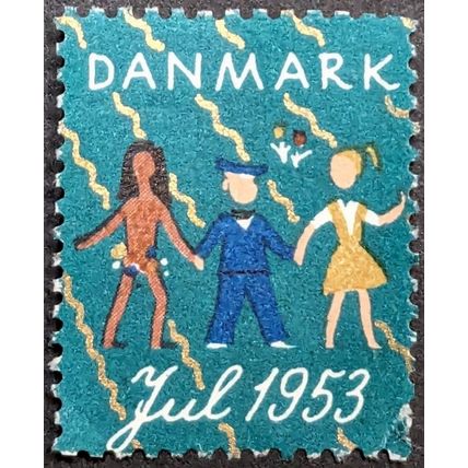 STAMP Denmark 1953 Cinderella Label Dancers
