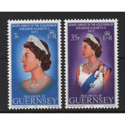 Guernsey 1977 Royal Silver Jubilee MNH set S.G. 149-150