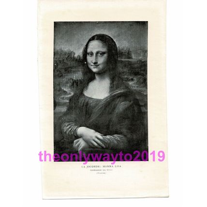 La Joconde, Mona Lisa, Da Vinci, Louvre, Paris, Book Illustration, c1918