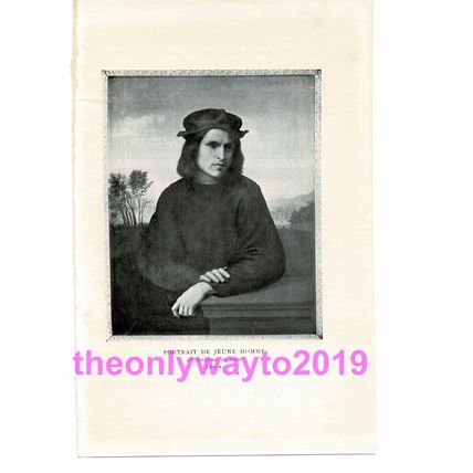 Portrait de Jeune Homme, Bigio, Louvre, Paris, Book Illustration, c1918