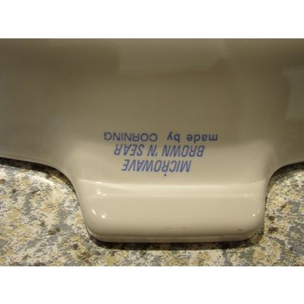 Corning Blue Heartbeat / Radio Wave Brown 'N Sear Microwave Casserole & 4-B Lid