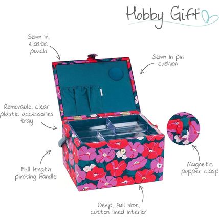 Hobby Gift Large Sewing Craft Hobby Storage Box, Modern Floral