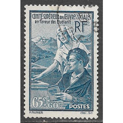 FRANCE 1938 CHARITY STAMP AID FOR STUDENTS NURSE MEDICINE USED SG630 630 SG 417
