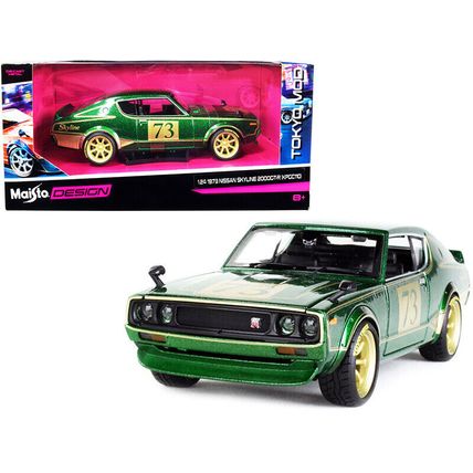 1973 Nissan Skyline 2000GT-R (KPGC110) #73 Green Metallic with Gold Stripes "...