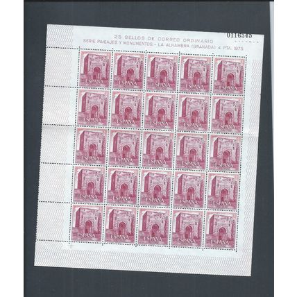 Spain stamps. 1975 Tourist Series MNH full sheets of 25 SG 2311 - 2316 (AM713)