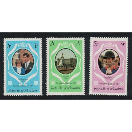 Maldives Charles and Diana Royal Wedding 3v 1981 MNH SG#918-920