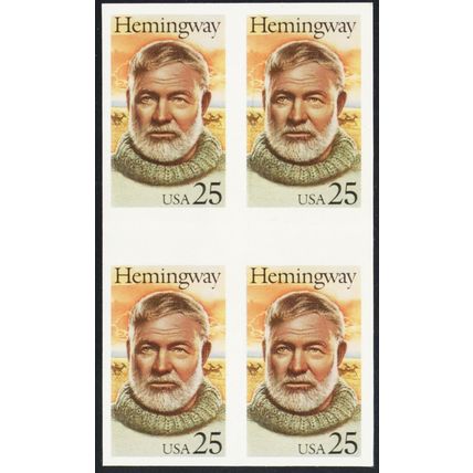 2418P, Mint NH 25¢ Imperforate Gutter Block Proof CV $4000.00 * Stuart Katz