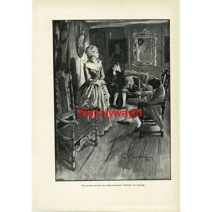 Three Emotional Irishmen, Weeping, Book Illustration (Print), 1896