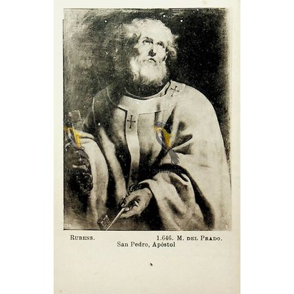 Saint Pedro, Apostol, Rubens, Spanish Art Postcard, 1920s