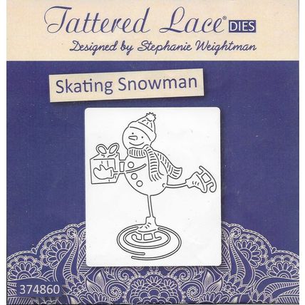 Tattered Lace. Skating Snowman Die. Die Cutting Cardmaking Scrapbooking Crafts