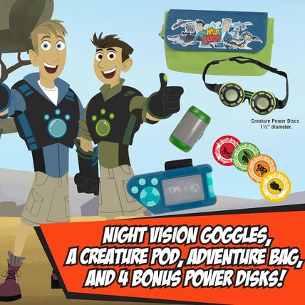 Wild Kratts Adventure Playset - 8Pc Set Includes Goggles, Creature Pod, 4 Power