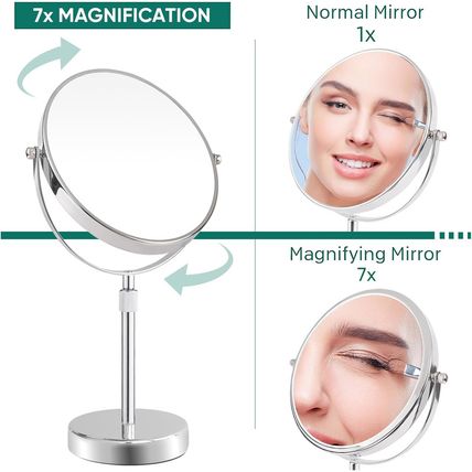 Nicesail Makeup Mirror Tabletop 8 Inch Double-Sided with 7X Magnification, Magni