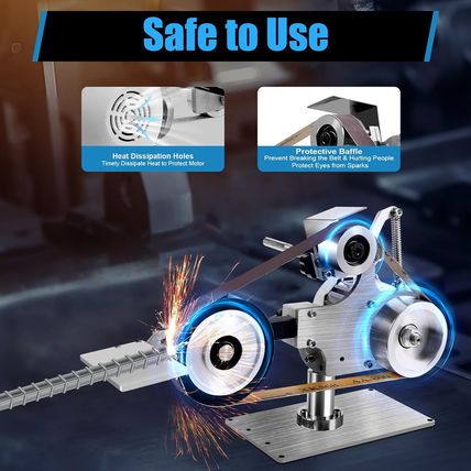 Belt Grinder, 1X30" Belt Sander + Motor Polishing Sharpener Fixed Angle Grinder
