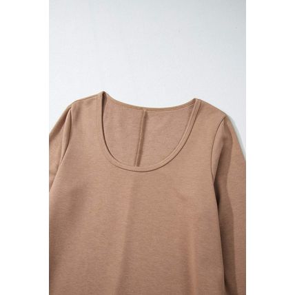Goat Scoop Neck Tiered Ruffled Hem Long Sleeve Mini Dress