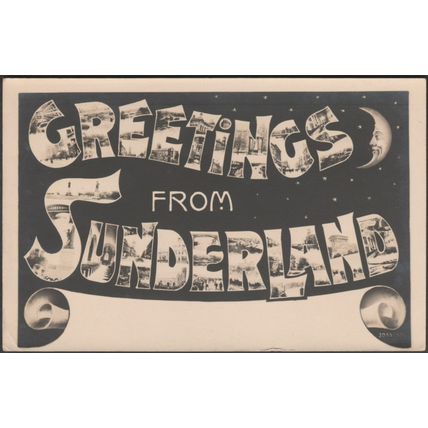 Greetings from Sunderland, Durham, 1905 - Ralph Dunn RP Postcard