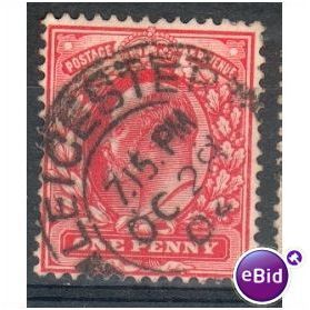 GB stamps 1902-10 KEV11 - 1d SG219 Leicester 1