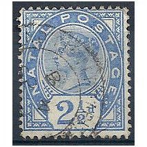 Natal 1891.SG113 2 1/2d Bright Blue Fine Used.