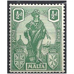 Malta 1922 SG124 1/2d Green Mounted Mint. .