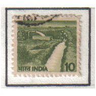 1979 INDIA IRRIGATION CANAL 10P DEEP GREEN F/U SG922B
