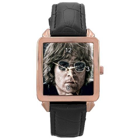 John Lennon Rose Gold Tone Square Watch [38730383]