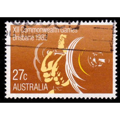 Australia 1982 Commonwealth Games Weight Lifting 27c Used Stamp
