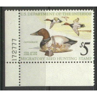 RW42 $5 Canvasback Ducks and Decoy Very Fine MNH P#S B0202