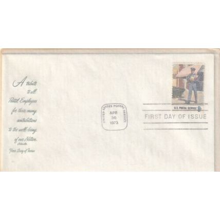 United States 1973 Postal Service City Postman FDC Unaddressed VGC