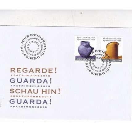Switzerland 2018 Cultural Heritage FDC Bern special cancel unaddressed VGC