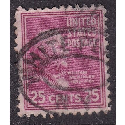 United States POSTMARK WHITE PLAINS N.Y. Parcel cancel William McKinley 25c VGC