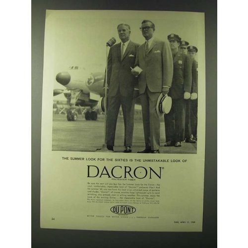 1960 Du Pont Dacron Ad - The summer look for the sixties is unmistakable