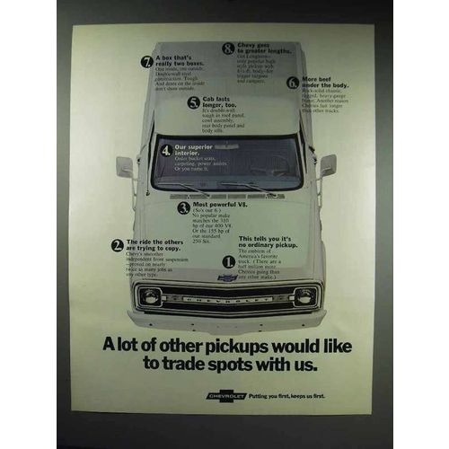 1970 Chevrolet Pickup Truck Ad - Trade Spots With Us