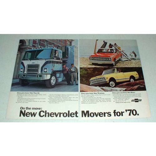 1970 Chevrolet Titan 90, Pickup, Blazer Truck Ad!