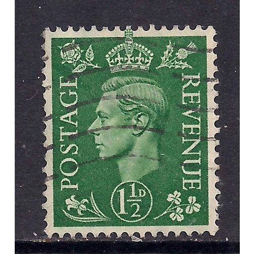 GB 1951 KGV1 1 1/2d Pale Green used stamp SG 505 ( B90 )