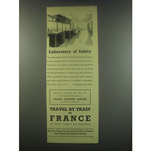 1949 French Railways Limited Ad - Laboratory of Safety