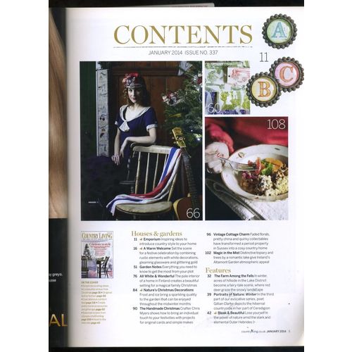 COUNTRY LIVING UK magazine 2014 "Celebrate in Style" Foods,Crafts, Houses UK