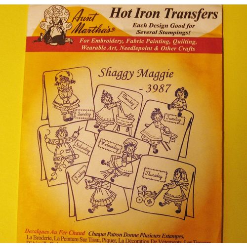 Aunt Martha's Iron Transfer 3987 Shaggy Maggie Crafting Embroidery